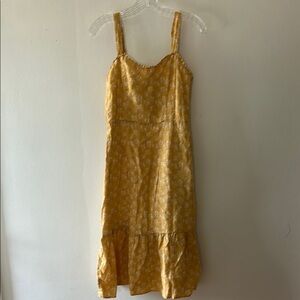 Cynthia Rowley Gold Ruffled Midi Sundress, size 2.